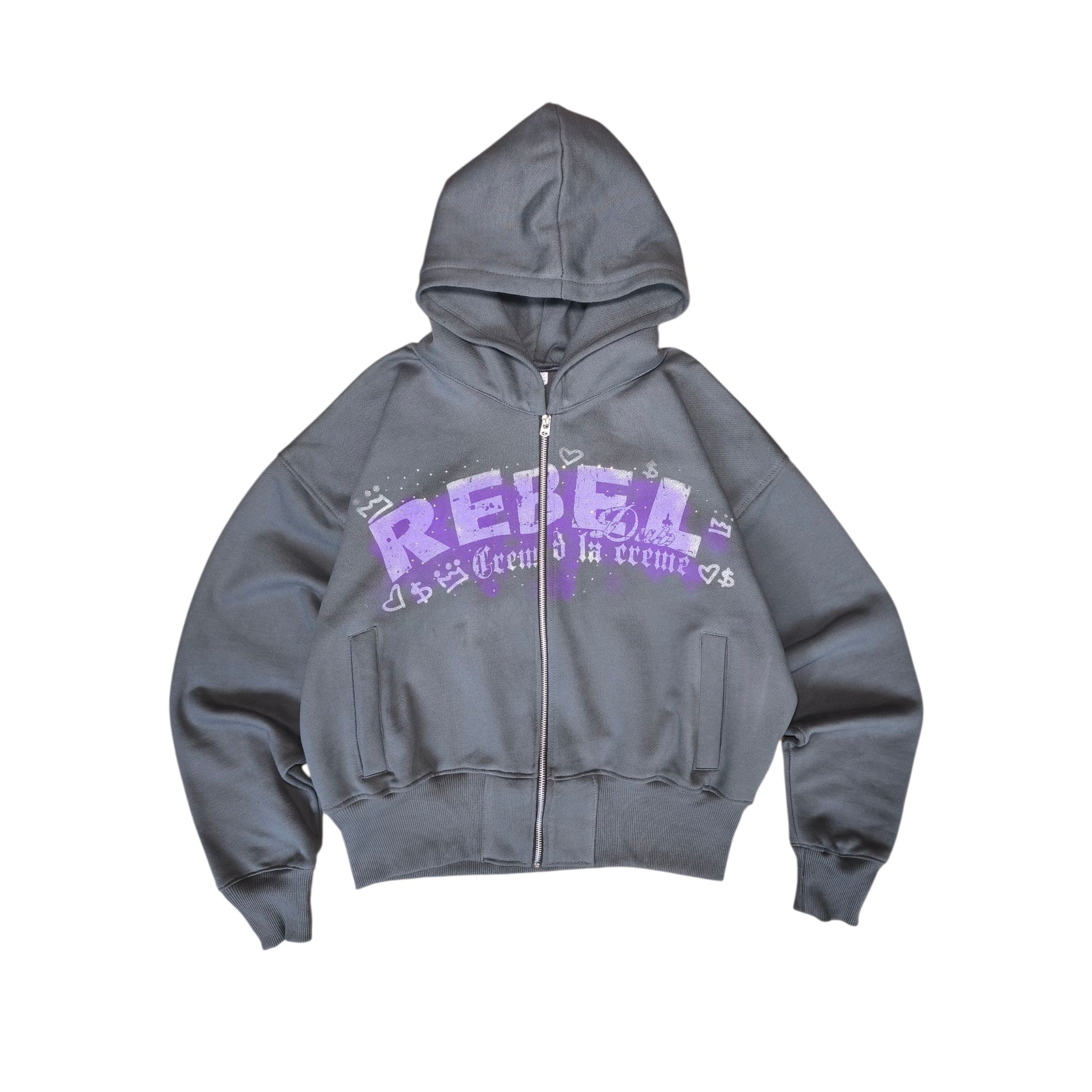 Chaqueta de capucha creme de la creme,gris plomo