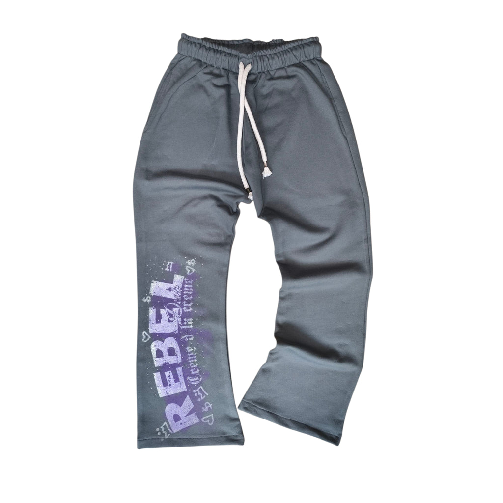 Pantalon flare gris plomo