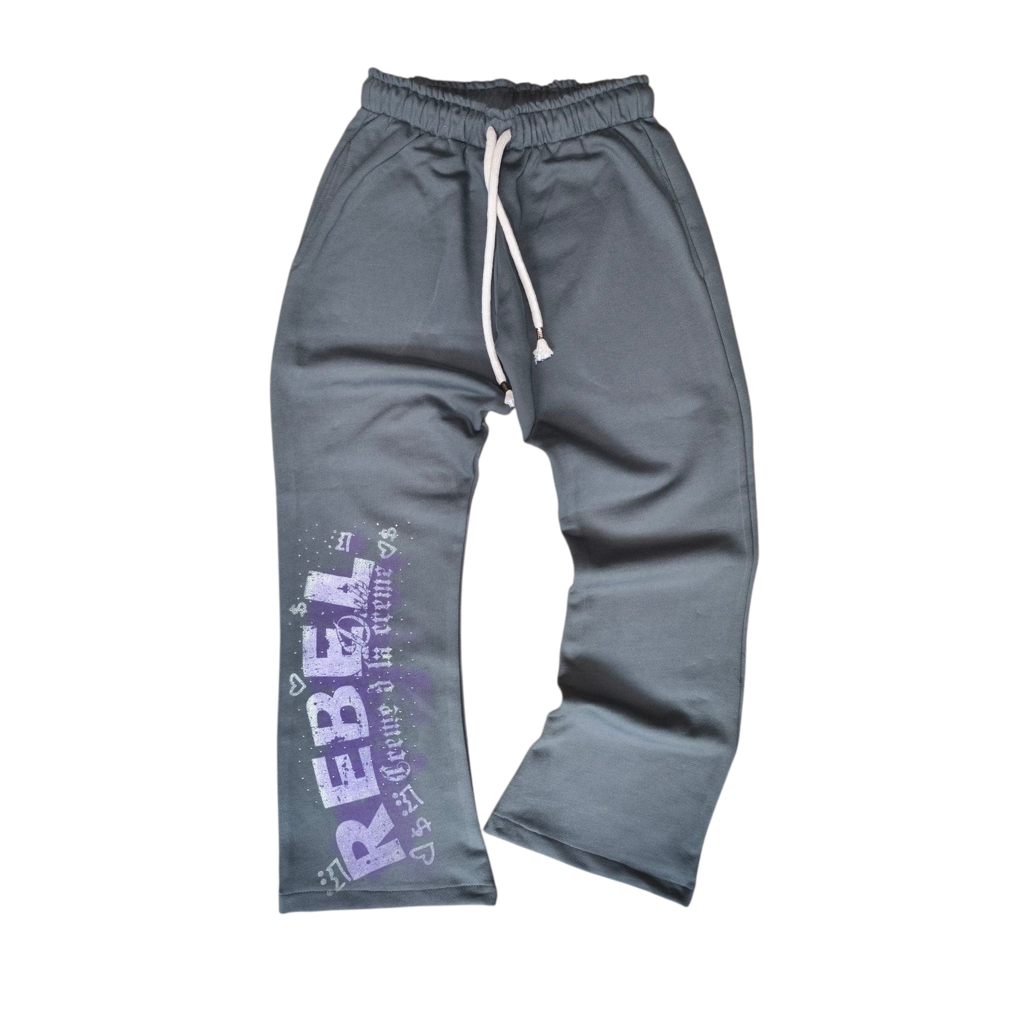 Pantalon flare gris plomo