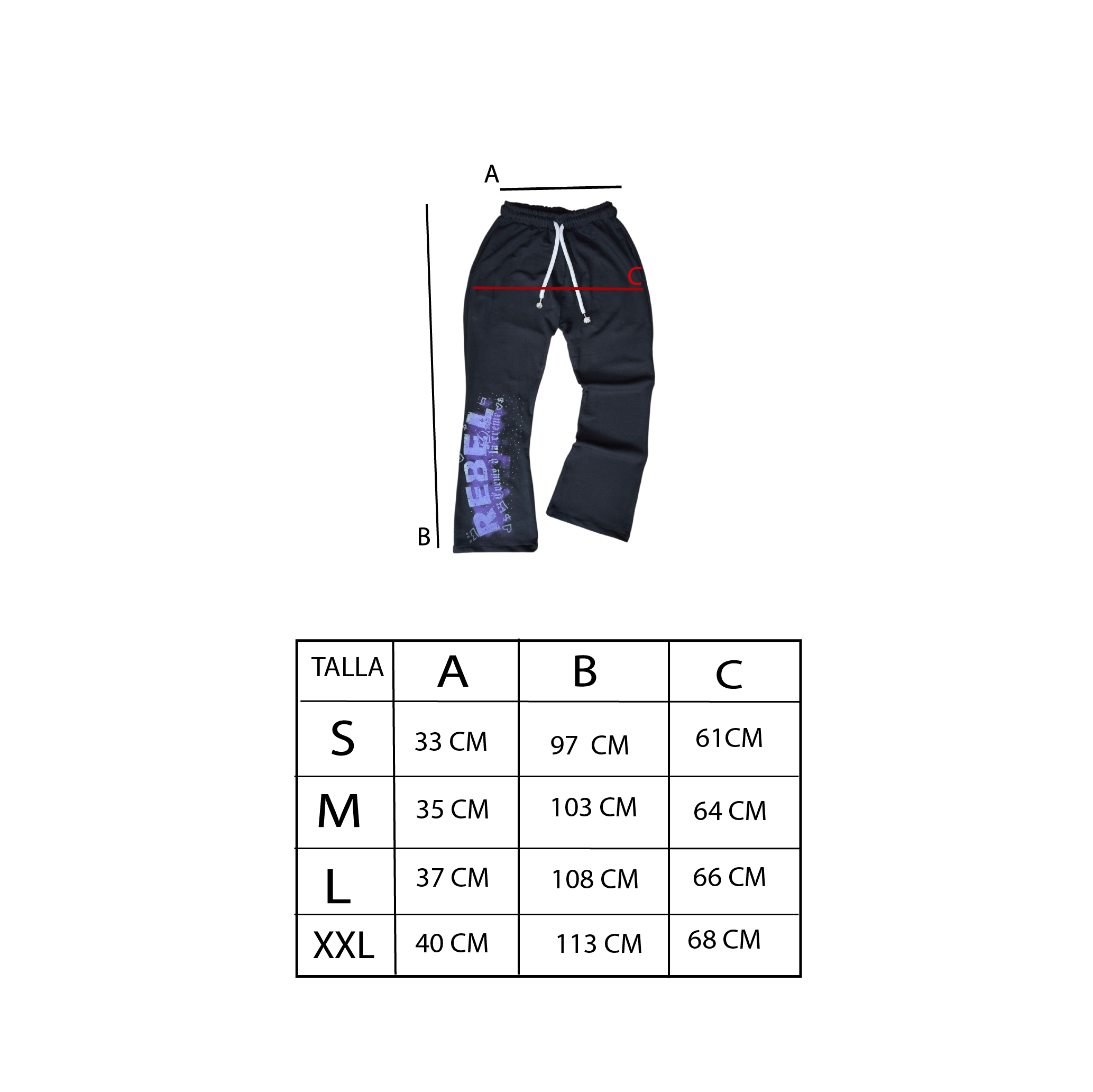 Pantalón flare negro