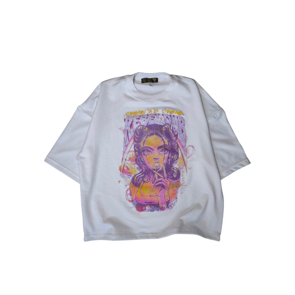 Camiseta boxifit sexy girl crema